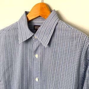 MICHAEL KORS Casual Dress Shirt Blue Check